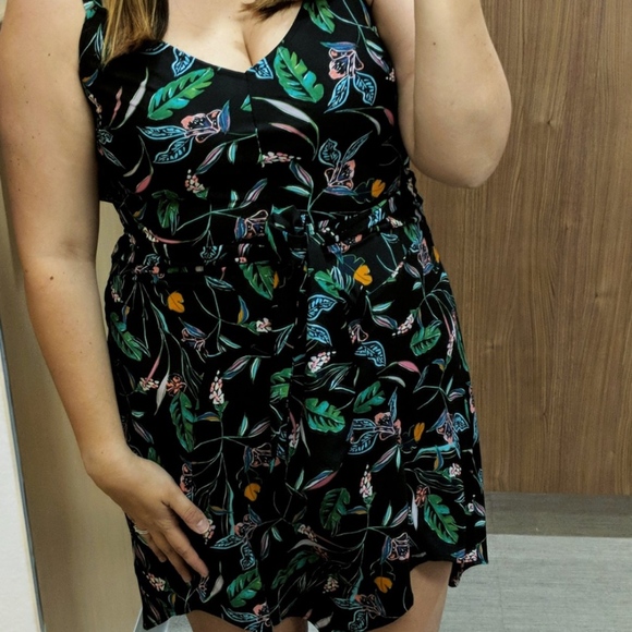Black floral print summer dress, s. L wrinkle free - Picture 7 of 8